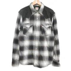 リーバイス Levi's クラシックウエスタンシャツ オンブレチェック フランネルシャツ 切替 コーデュロイ 長袖 S 茶 灰 ブラウン グレー 系 1011