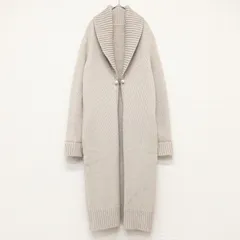 FOXEY　フォクシー　ニットカーディガン　ロングコート　パール　カシミヤ　ベージュ　日本製　レディース　38　b00470