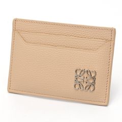 ロエベ / LOEWE　アナグラム プレーン カードホルダー / カードケース　ペブルグレインカーフ　ピンク系 【中古】 商品番号 S-160073