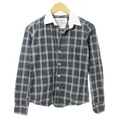 フランク&アイリーン Frank&Eileen チェック シャツ 長袖 白襟 XXS 紺 緑 0919 IBO78