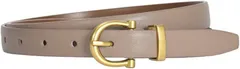 KASSAI 本革レディースベルト ゴールドバックル 全長約105cm幅1.8cm 日本国内検品 (モカベージュ)