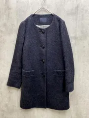 美品 IENA イエナ ウール アルパカ 混 ノーカラー コート 日本製 size38/黒 ◆■◎レディース