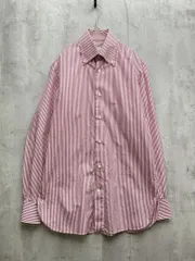 EDIFICE エディフィス ストライプ 長袖 シャツ size38/15/白ｘピンク  ◇■メンズ