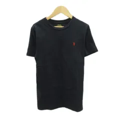 ポロ ラルフローレン POLO RALPH LAUREN Tシャツ カットソー M(10-12) 黒 ブラック ラウンドネック 半袖 ロゴ刺繍 /HO60 ■GY58 男の子