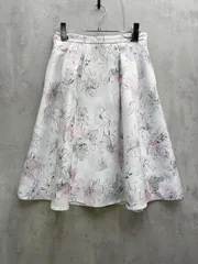JUSGLITTY ジャスグリッティー 花柄 アートニュアンスプリントタック スカート size2/白 ◇■レディース