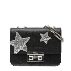 フルラ スター 星 メトロポリス チェーン ショルダーバッグ ブラック レザー レディース Furla【228-44357】