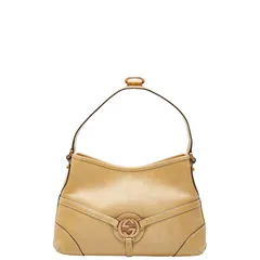 グッチ インターロッキングG ワンショルダーバッグ 114877 ベージュ レザー レディース GUCCI【1-0244484】