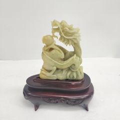中国美術 古美術品 翡翠 天女 羽衣天女 立像 香港 置物 時代物 縁起物