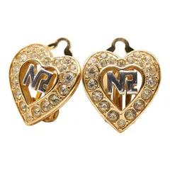 ニナリッチ ロゴ ハート ラインストーン ゴールド シルバー メッキ メタル レディース NINA RICCI【1-0245261】