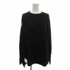 プラステ PLST ニット カットソー M サイドスリット 長袖 黒 ブラック /NU