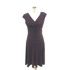 ローレンラルフローレン LAUREN RALPH LAUREN ワンピース 4 紫 パープル カシュクール キャップスリーブ ひざ丈 /YS44 ■GY58