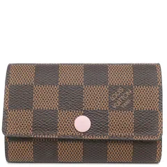ルイヴィトン LOUIS VUITTON キーケース ミュルティクレ 6 ダミエキャンバス ダミエ×ローズバレリーヌ ゴールド金具 茶 ピンク 名前刻印有り  N41624 CT5117【中古】
