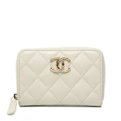 シャネル マトラッセ ココマーク ベージュ グレー キャビアスキン レディース CHANEL【1-0246287】
