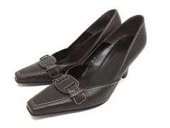 ■美品■ Salvatore Ferragamo フェラガモ ヴァラ レザー ヒール パンプス サイズ 6 1/2 (約23.5cm) 靴 シューズ ブラウン系 DL9775
