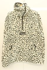 【中古】 Supreme メンズフリースジャケット XL 24FW Polartec Facemask Half Zip Hooded Sweatshirt Supreme XL 黒 ブラック 白 ホワイト レオパード ヒョウ