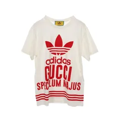 グッチ GUCCI カットソー GUCCI × adidas トレフォイル コットン Tシャツ レディース Used A