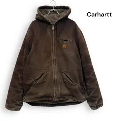 M2624/ 90s Carhartt カーハート USA製ファブリック ダック シエラジャケット アクティブジャケット フェード ブラウン 2XL
