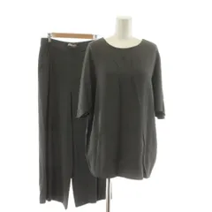 セオリーリュクス theory luxe セットアップ ブラウス シャツ 五分袖 ワイドパンツ テーパード 38 グレー /RR