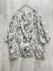 美品 N. エヌ ナチュラルビューティーベーシック 総柄 シアー ブラウス シャツ sizeM/白 ■◆レディース