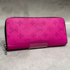 LOUIS VUITTON ルイヴィトン モノグラム タイガラマ　ジッピーウォレット ヴェルティカル　長財布　ラウンドファスナー ピンク メンズ　人気　希少カラー