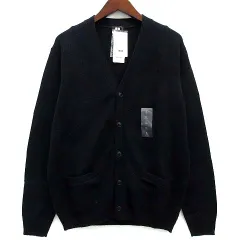 未使用品 ユニクロ UNIQLO プレミアムラム ウール Vネック カーディガン ネイビー 紺 L 460941
