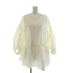 エレンディーク ELENDEEK シャツ ブラウス 長袖 F 白 ホワイト Vネック ギャザー フリル ティアード /RR