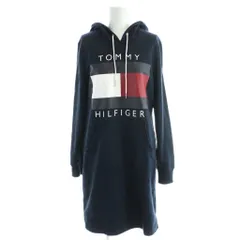 トミーヒルフィガー TOMMY HILFIGER プルオーバーパーカー ロング丈 長袖 紺 ネイビー /AP