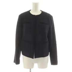 アンタイトル UNTITLED ノーカラージャケット 紺 ネイビー /RR