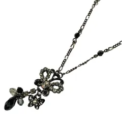 ANNA SUI(アナスイ) ネックレス - 黒×クリア×マルチ バタフライ(蝶)