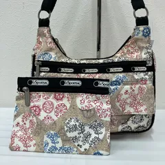 9280　LeSportsac レスポートサック　ナイロン　レディース　ショルダーバッグ　ワンショルダー　肩がけ　斜めがけ　クロスボディ　ベージュ　ブラック　黒　総柄