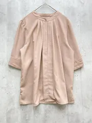 ViS ビス BVH-30070-A-7 防シワ 2WAY フロントタック 5分袖 ブラウス シャツ sizeL/薄茶 ■◆レディース