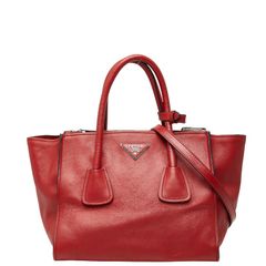 PRADAレザートートバッグワインレッド赤⭐︎プラダを着た悪魔2 アンディミランダ PRADAレザートートバッグワインレッド赤⭐︎プラダを着た悪魔2