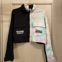 - アディダス adidas Y2k ジャージ マーブル タイダイ  アウター レディース 切り替え カットワーク 長袖 ジャージ