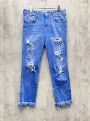 ZARA ザラ クラッシュ加工 デニムパンツ size36/青 ■◇レディース