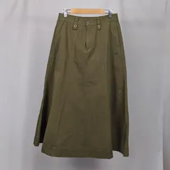 KRIFF MAYER クリフメイヤー コットン100％ フレアスカート カーキ L レディース ナチュラル