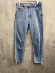 Bershka ベルシュカ STRAIGHT CROPPED カットオフ加工 デニム スキニー スリム パンツ size38/青 ■■メンズ