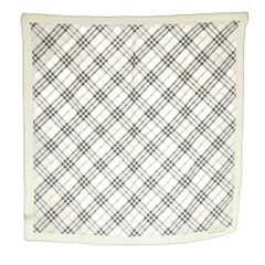 バーバリー BURBERRY スカーフ チェック柄 アイボリー 黒 白 ボルドー /MI