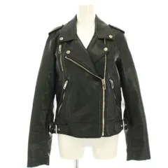 ザラ ZARA ライダース フェイクレザージャケット ダブル 上着 S 黒 ブラック /HN