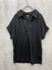 新品 BANANA REPUBLIC バナナリパブリック リネンブレンドポロシャツ sizeS/黒  ■◆レディース