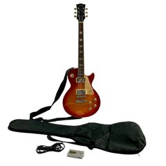 Blitz by Aria Pro II electric guitar, Leopart string instrument, sound output confirmed, soft case included, junk item, 4.03kg