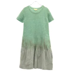 NINA RICCI ニナリッチ グラデーションデザイン ニットワンピース  グリーン グレー S