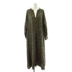 アイテムズ アーバンリサーチ ITEMS URBANRESEARCH ワンピース Free 茶 ブラウン 花柄 Vネック 長袖 ロング丈 /PP ■GY60