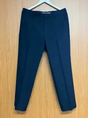ユニクロ ウールブレンド ノータック パンツ(ネイビー 85)