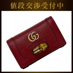 グッチ ６連 キーケース ボルドー レッド バンブー ビー GGマーモント