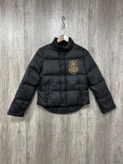 Ralph Lauren ラルフローレン ビッグ ロゴ刺繍 ダウン ジャケット sizeS/黒 ◆■◎レディース