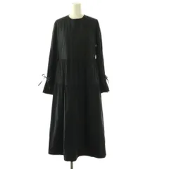 ボールジー BALLSEY トゥモローランド 23AW ハイカウントブロード リボンギャザーワンピース 36 ダークネイビー /ES ■OS