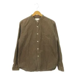 アーバンリサーチ ドアーズ URBAN RESEARCH DOORS コーデュロイシャツ 38 茶 ブラウン バンドカラー 胸ポケット 長袖 /AH2 ■GY60