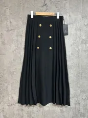 美品 INTERPLANET インタープラネット タグ付 ニット プリーツ スカート sizeF/黒 ◆■ レディース