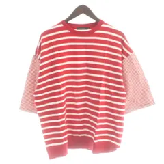 ニコアンド Niko and.. Tシャツ 4 赤 レッド 白 ホワイト ボーダー柄 クルーネック /MW ■GY60