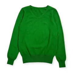 カシミヤ100% experience  エクスペリエンス Vネック ニット セーター 38/グリーン系 レディース